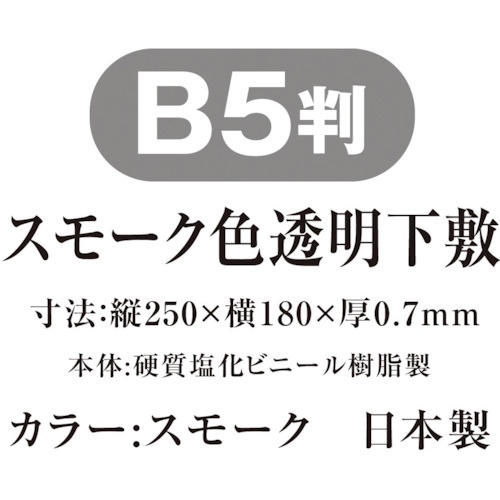 共栄プラスチック 色透明下敷 B5 スモーク【NO.8712-SU】