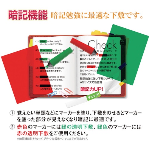 共栄プラスチック 色透明下敷 A5判 グリーン【CH-A5-G】