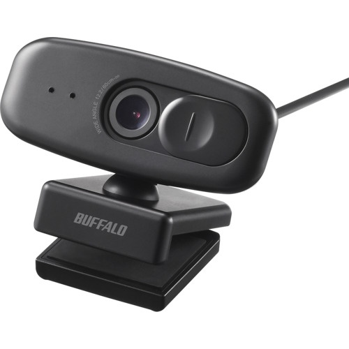 BUFFALO 200万画素WEBカメラ 広角120°マイク内蔵 ブラック【BSW500MBK】