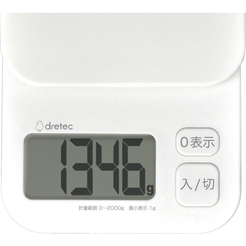 dretec デジタルスケール「トルテ」2kg ホワイト【KS-732WT】