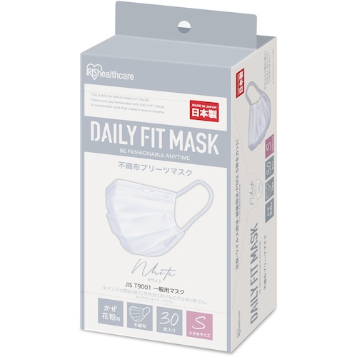 IRIS 296318 DAILY FIT MASK 小さめサイズ 30枚入 ホワイト【PN-DC30SW】