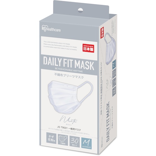 IRIS 296317 DAILY FIT MASK ふつうサイズ 30枚入 ホワイト【PN-DC30MW】