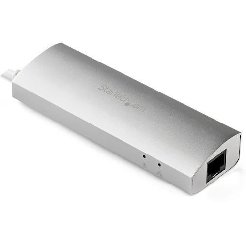 StarTech USBハブ/USB 3.0/USB-A - 3x USB-A/LAN/バスパワー/シルバー【ST3300G3UA】