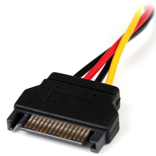 StarTech PC電源ケーブル/LP4 - SATA変換/15cm/4-15ピン/オス・メス【LP4SATAFM6IN】