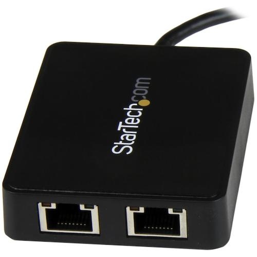 StarTech LANアダプター/USB-C/2x RJ45/10/100/1000Mbps/1x USB-Aポート【US1GC301AU2R】