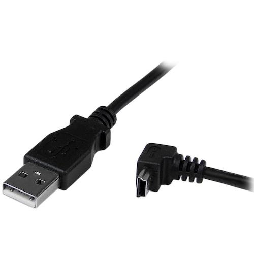 StarTech USBケーブル/A - Mini-B/1m/USB 2.0/下L型/オス・オス/BK【USBAMB2MD】
