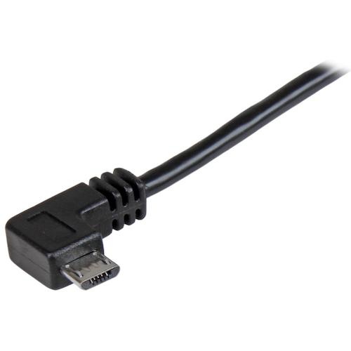 StarTech USBケーブル/A - Micro-B/2m/USB 2.0/右L型/オス・オス/BK【USBAUB2MRA】
