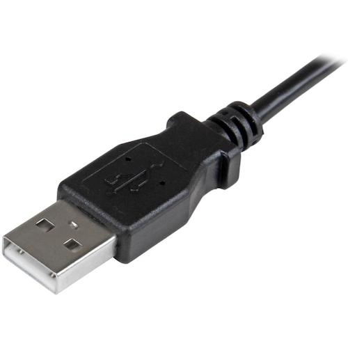 StarTech USBケーブル/A - Micro-B/2m/USB 2.0/右L型/オス・オス/BK【USBAUB2MRA】