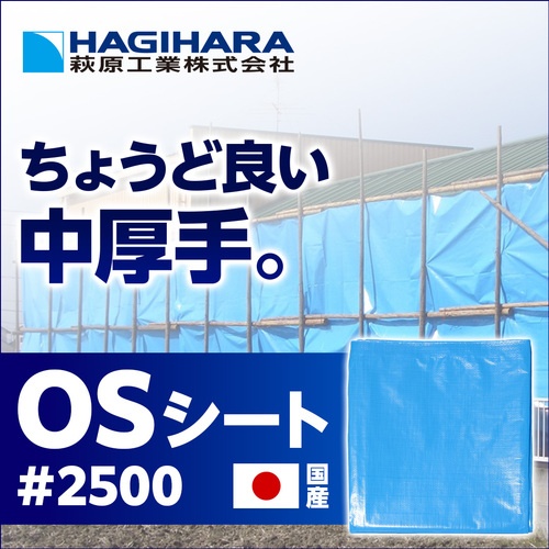 萩原 ターピー OSシート(ブルーシート) #2500 5.4m×9.0m【OS5490-T】