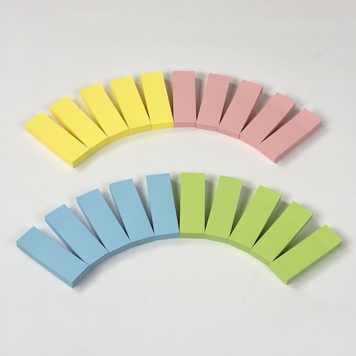 パッケージ付箋 75x25mm・20冊パック/4色アソート【FSP7525-20A】
