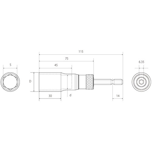 TOP 電動ドリル用強替軸ソケット【ESK-32TS】