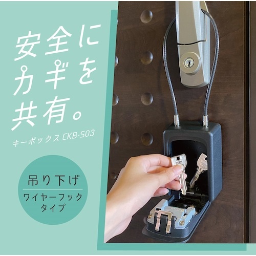 カール キーボックス(ワイヤー吊り下げタイプ) ブラック【CKB-S03-K】