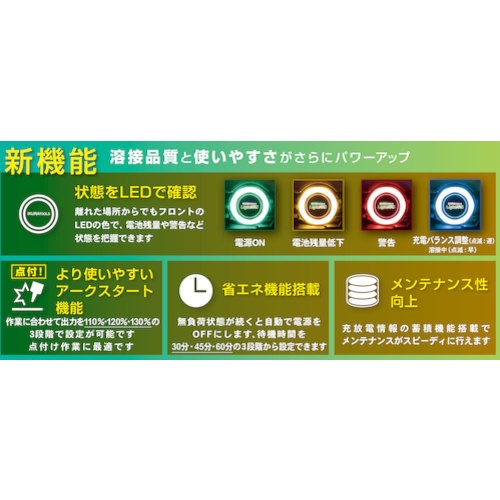 育良 リチウムイオンバッテリー内蔵アーク溶接機 ライトアーク(40076)【ISK-LI170A】