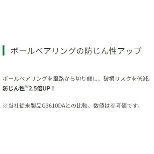 HiKOKI コードレスディスクグラインダ 36V 100mm 本体のみ【G3610DC(NN)】