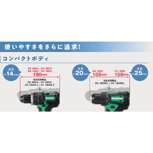 HiKOKI コードレスドライバドリル 36V 新マルチボルトセット品【DS36DC-2XPSZ】
