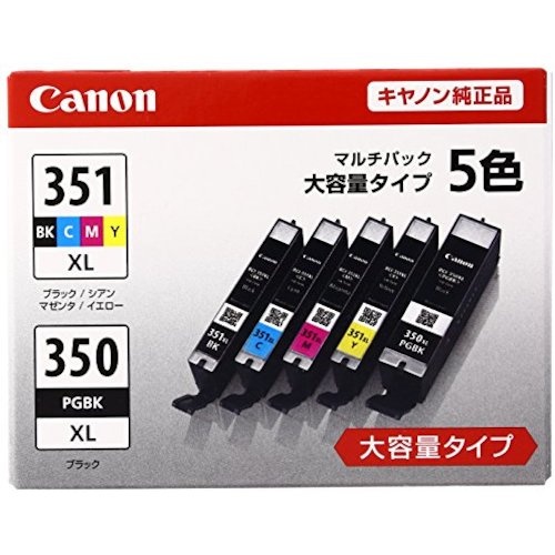 キヤノン インクタンク (BK/C/M/Y)【BCI-351XL+350XL/5MP】
