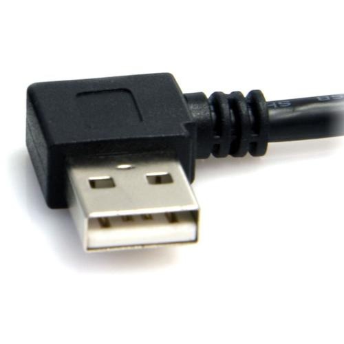 USB 2.0ケーブル/91cm/Type-A - Type-B/L型右向コネクタ/480Mbps/オス-オス/ブラック【USB2HAB2RA3】