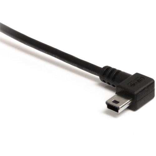 USB 2.0ケーブル/91cm/Type‐A - L型左向Mini-B/480Mbps/オス-オス/ブラック/ミニB【USB2HABM3LA】