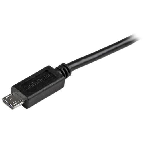USB 2.0ケーブル/50cm/Type-A - MicroB/480Mbps/オス-オス/ブラック/マイクロB【USBAUB50CMBK】
