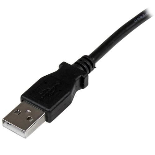 USB 2.0ケーブル/2m/Type-A - L型右向Type-B/480Mbps/オス-オス/ブラック/タイプB【USBAB2MR】