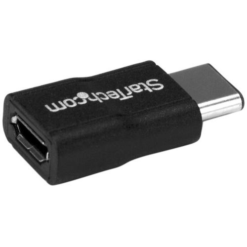 USB Micro-B - Type-C変換アダプター/USB 2.0/480Mbps/オス-メス/ブラック【USB2CUBADP】