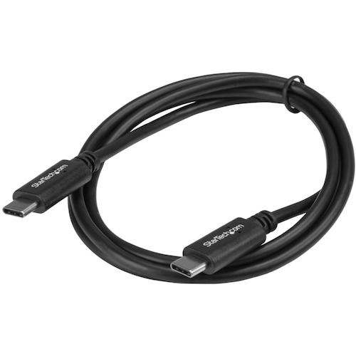 USB-Cケーブル/1m/USB 2.0/480Mbps/Type-C - Type-C/100W/オス-オス/ブラック【USB2CC1M】