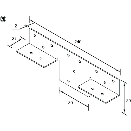 2×4サポート 受け金物 タイプ3 24-U3-WH【10179079】