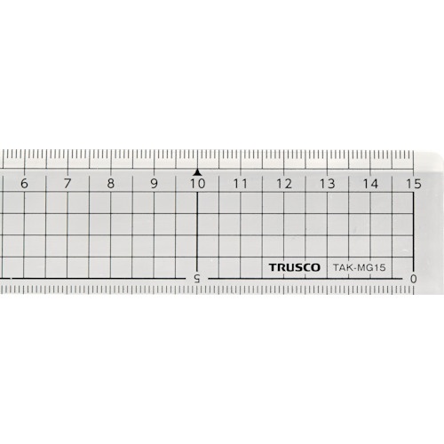 TRUSCO アクリル定規 メタルガイド付き 15cm【TAK-MG15】