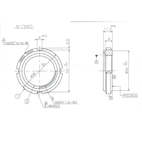 FINE U-NUT M40×1.5 SS400【FUN08SS】