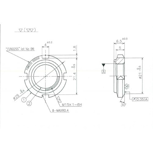 FINE U-NUT M15×1 SS400【FUN02SS】