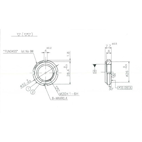 FINE U-NUT M20×1 SS400【FUN04SS】