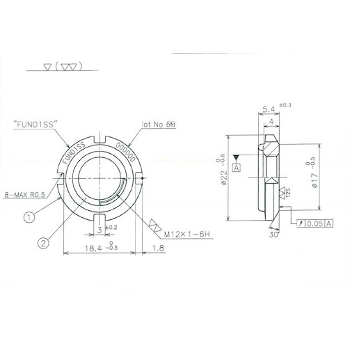 FINE U-NUT M12×1 SS400【FUN01SS】