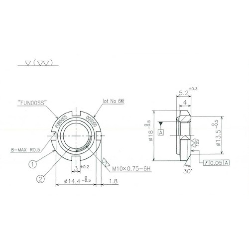 FINE U-NUT M10×0.7 SS400【FUN00SS】