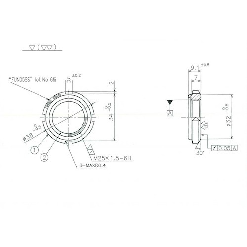 FINE U-NUT M25×1.5 SS400【FUN05SS】