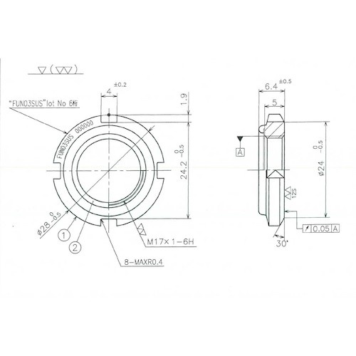 FINE U-NUT M17×1 SUS304【FUN03SUS】