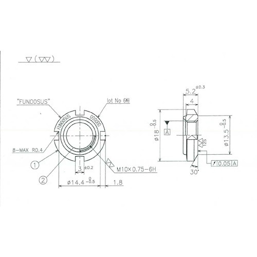 FINE U-NUT M10×0.7 SUS304【FUN00SUS】