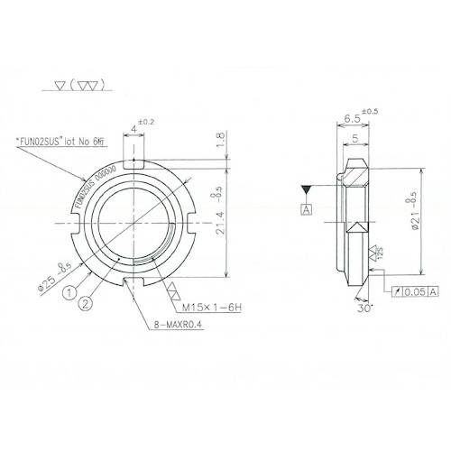 FINE U-NUT M15×1 SUS304【FUN02SUS】