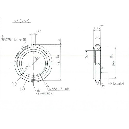 FINE U-NUT M35×1.5 S45C【FUN07SC】