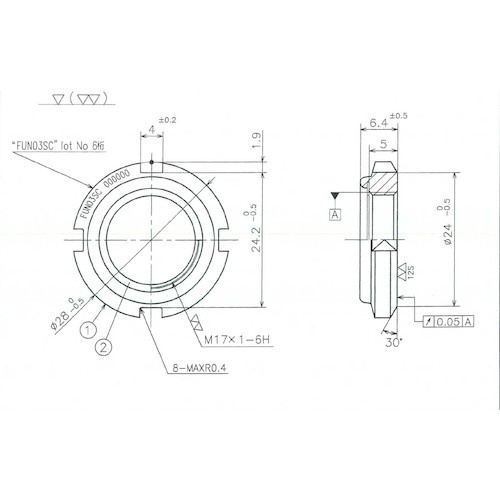 FINE U-NUT M17×1 S45C【FUN03SC】