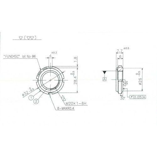 FINE U-NUT M20×1 S45C【FUN04SC】
