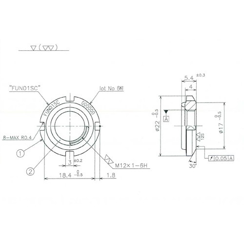 FINE U-NUT M12×1 S45C【FUN01SC】
