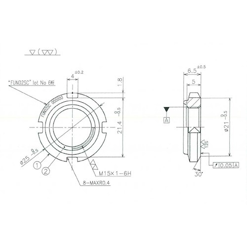 FINE U-NUT M15×1 S45C【FUN02SC】