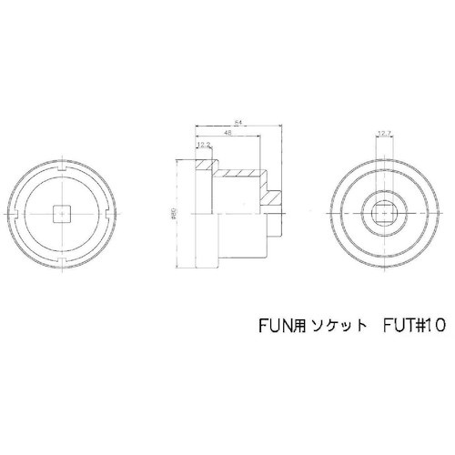 FINE U-NUT用専用ソケットM50X1.5 (差込角 12.7mm)【FUT#10】