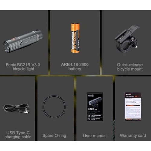 FENIX 充電式LEDバイクライト【BC21RV30】