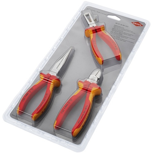 KNIPEX 絶縁工具3点セット(ワイヤーストリッパー・ニッパー・ペンチ)【003130BKV03】