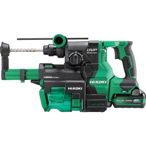 HiKOKI ロータリハンマドリル 36V SDSプラスシャンク 集じんシステム搭載 新マルチボルトセット品【DH3628DB(2XPZ)】