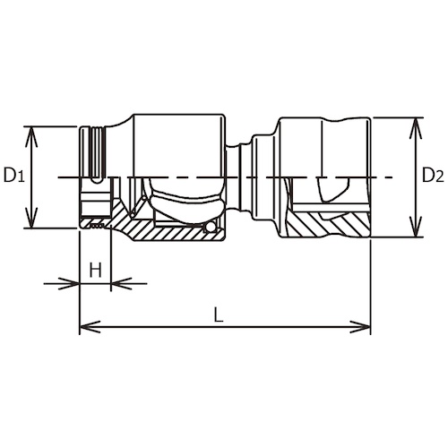 Ko-ken Z-EAL 1/4”(6.35mm)SQ. ナットグリップユニバーサルソケット 10mm【2441MZ-10】