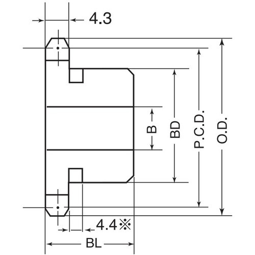 標準新B型下孔品スプロケット M35型【M35B20】