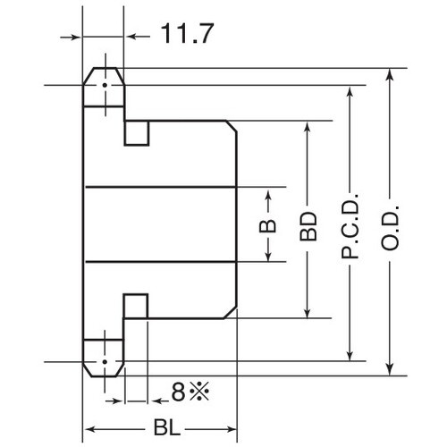 標準新B型下孔品スプロケット M60型【M60B19】