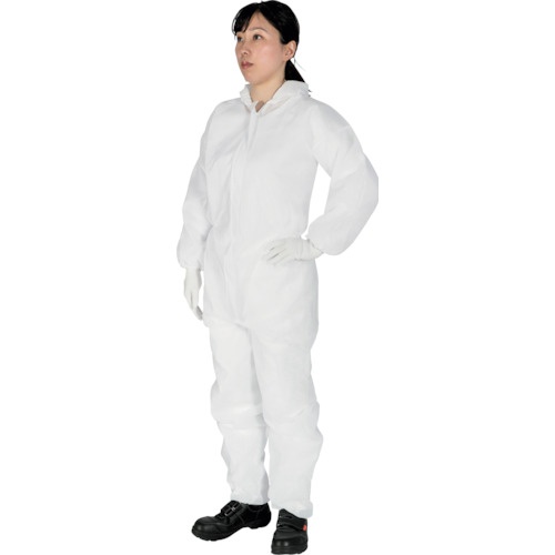 TRUSCO まとめ買い 不織布使い捨て保護服(1層・目付45g軽量タイプ) Mサイズ 50着入【TPS-M-1A-50P】